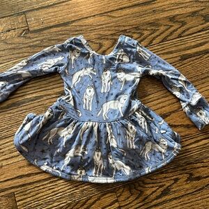 Muse bodysuit dress 3-6mo bamboo wolves